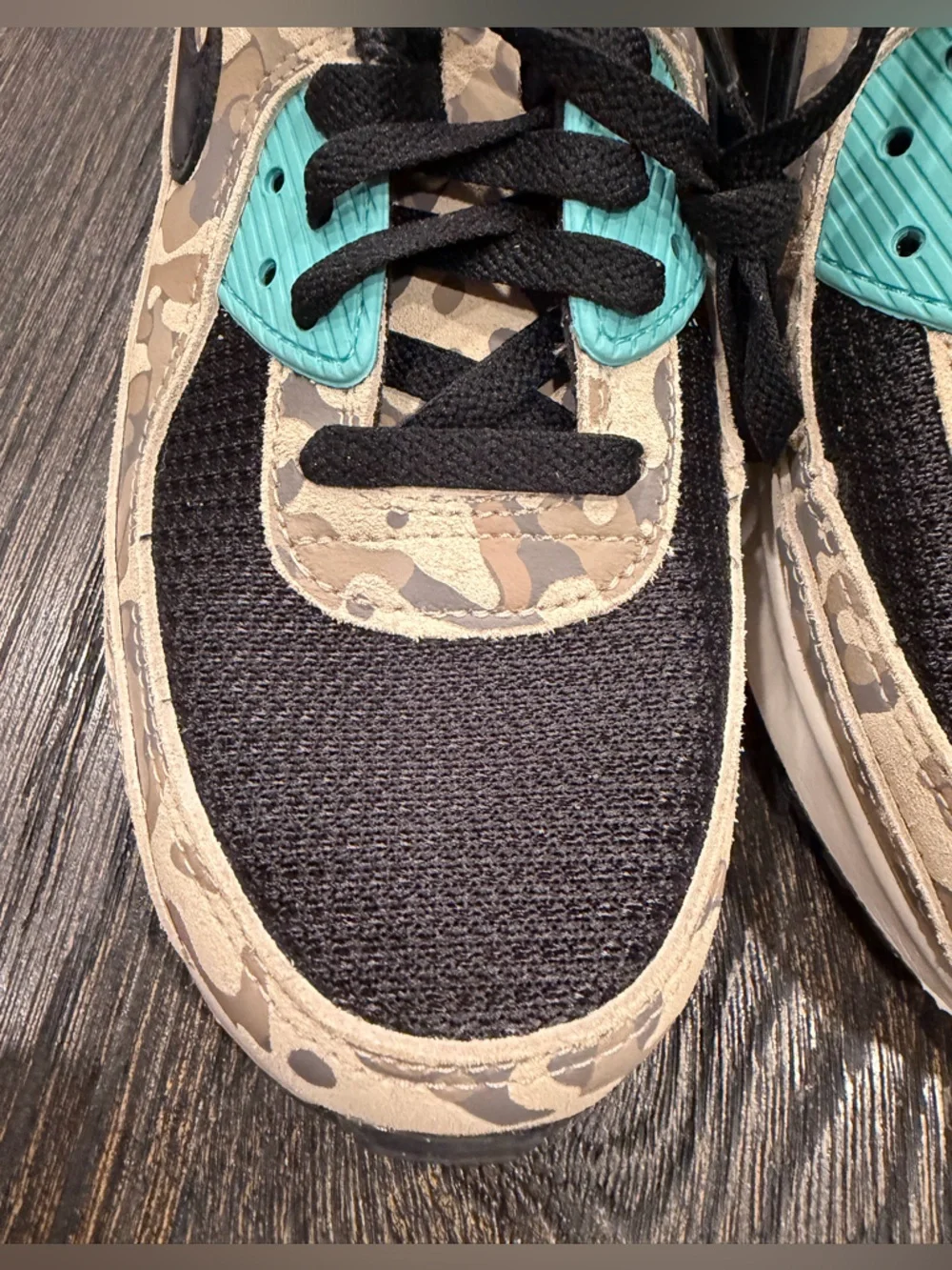 Air Max 90 Premium Camo Mens Running Shoes (Sanddrift/Black/Aurora Green/Khaki) - Picture 4 of 11